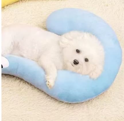 Cama de mascota en forma de U con protección cervical