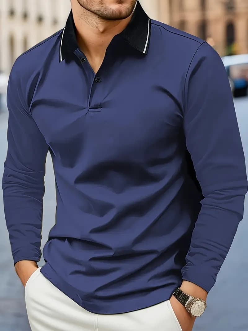 Sudadera golf para hombre con contraste de colores