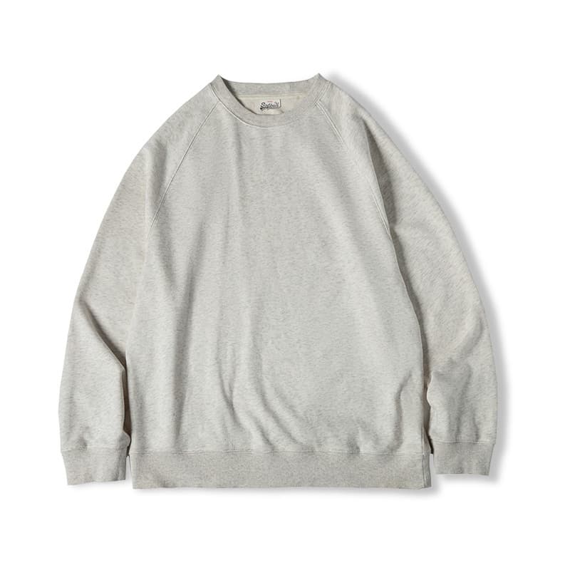 Sudadera cuello redondo con tejido pesado lavado retro