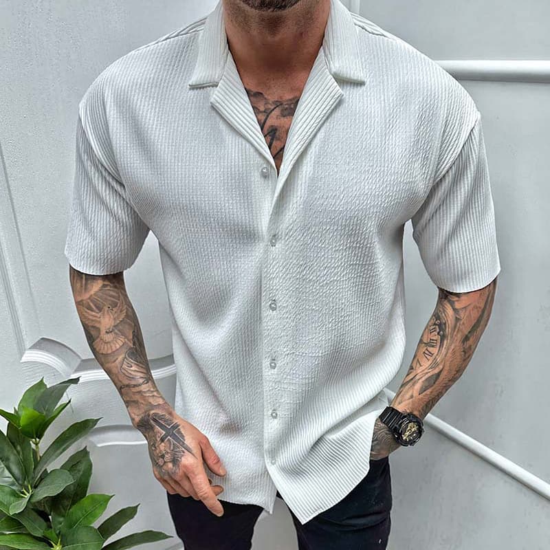 Cardigan de punto de manga corta para hombre