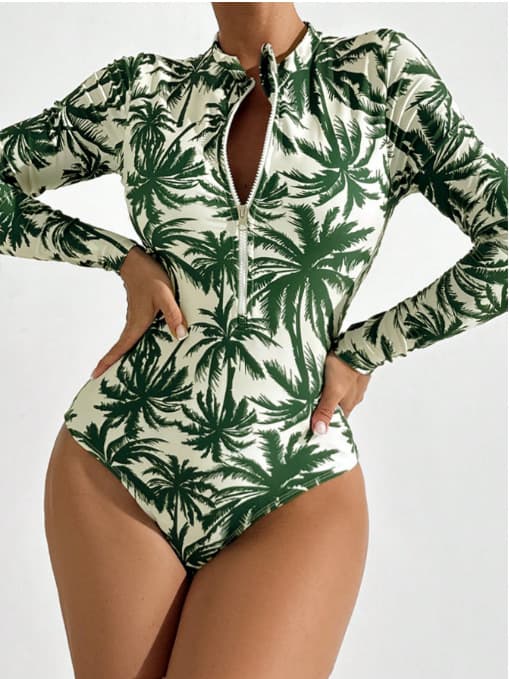 Traje de baño estampado de una pieza para playa