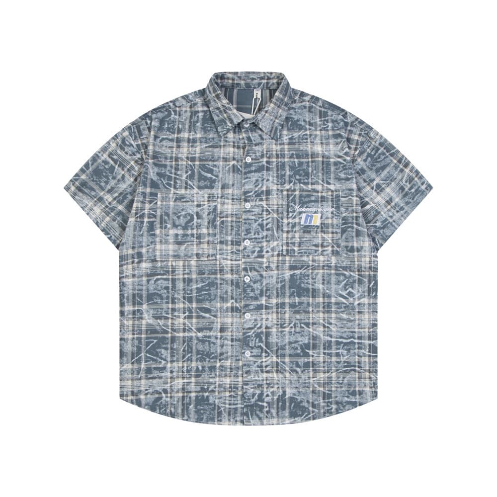 Camisa de cuadros para hombre, algodón puro, corte relajado