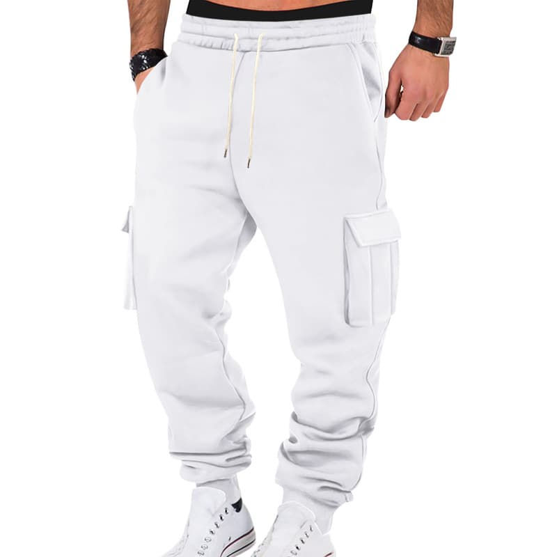 Pantalón cargo deportivo para hombre con bolsillos múltiples y cordón ajustable