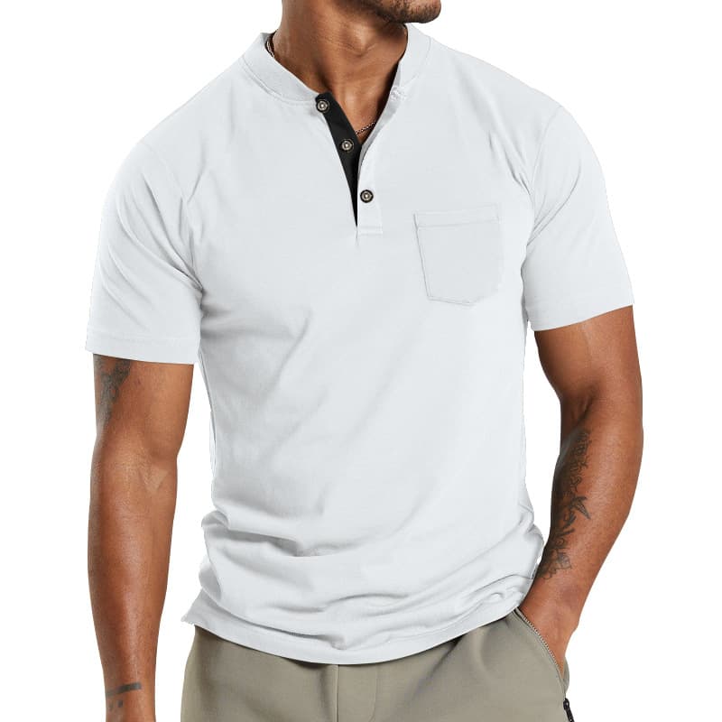 Polo de hombre talla grande, manga corta, con bolsillos