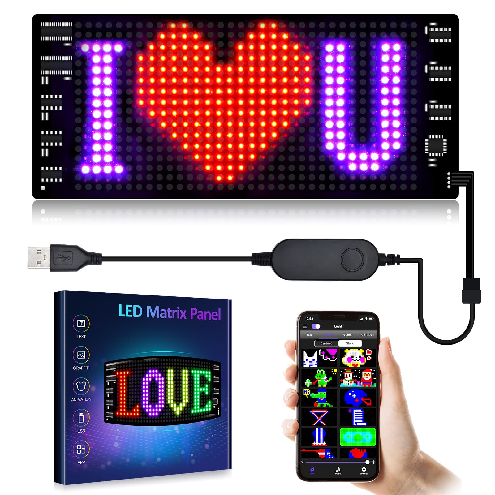 Letrero LED programable para vehículos con pantalla a todo color