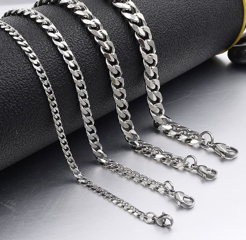 Collar cadena cubana hexagonal grueso indestructible