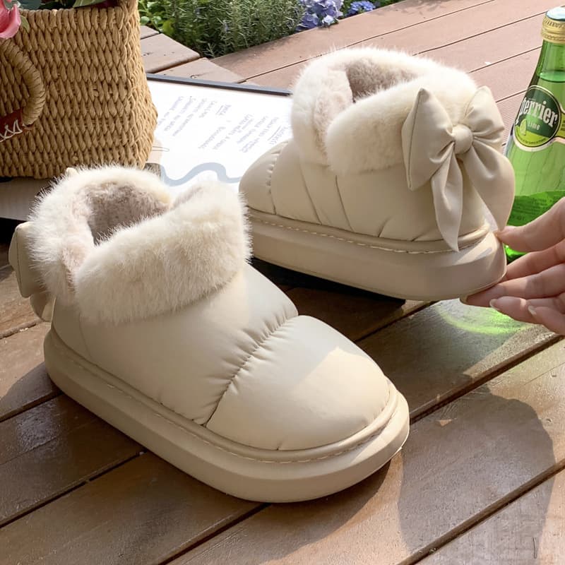Botas de invierno cálidas con suela gruesa para mujer