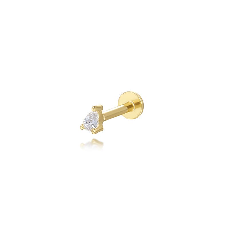 Pequeños aretes geométricos de plata esterlina 925