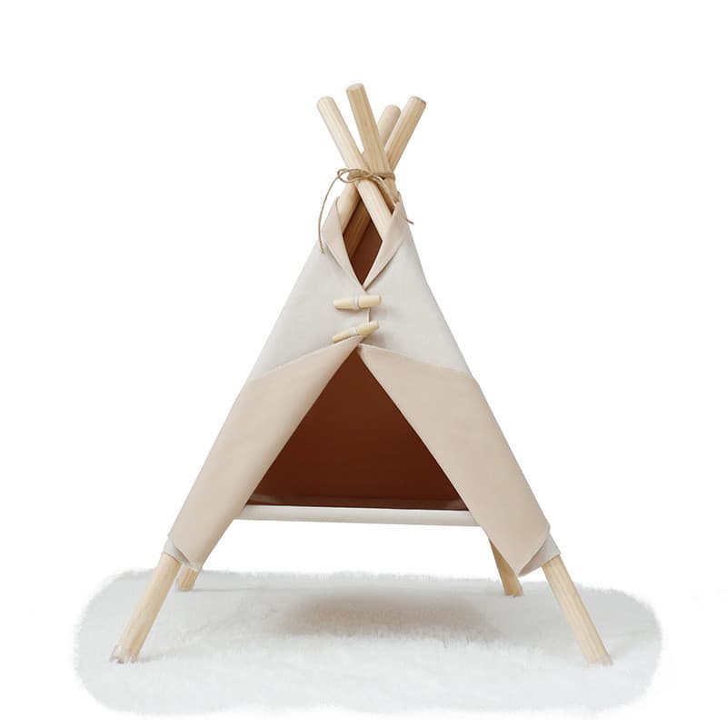 Cama-tienda para gatos y perros con marco textil