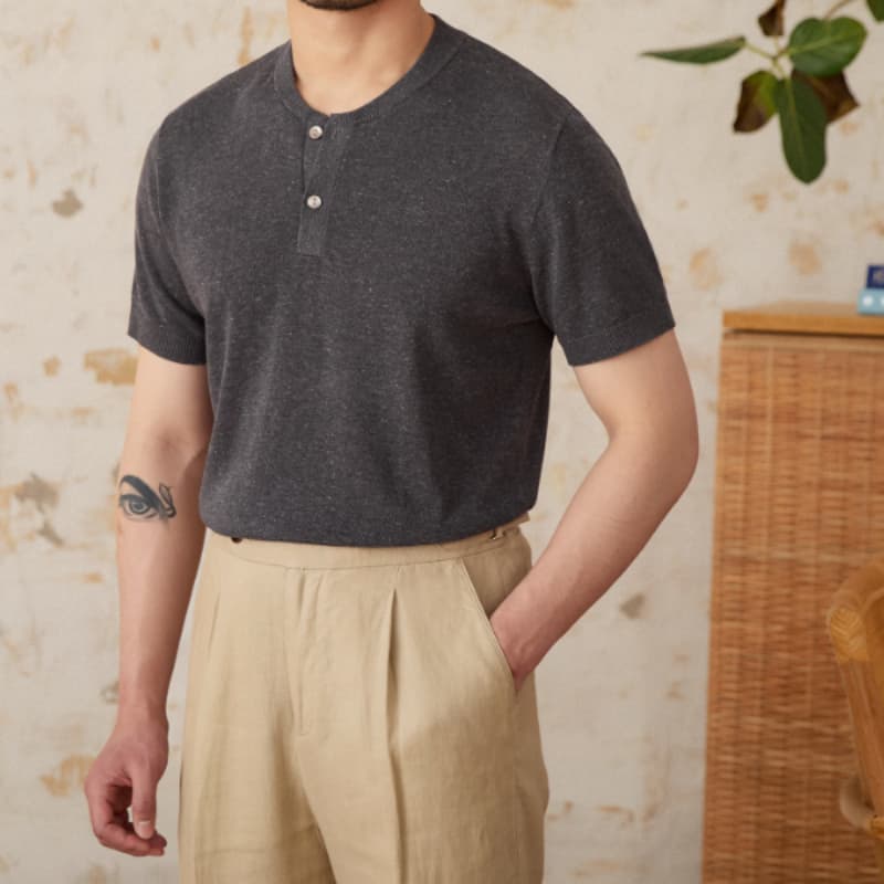 Suéter mezcla lino estilo clásico