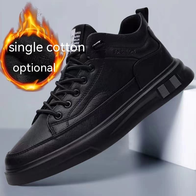 Zapatillas cálidas de corte alto para hombre con forro de velludo