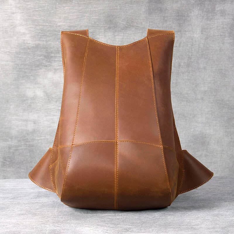 Mochila pequeña de cuero para mujer estilo retro