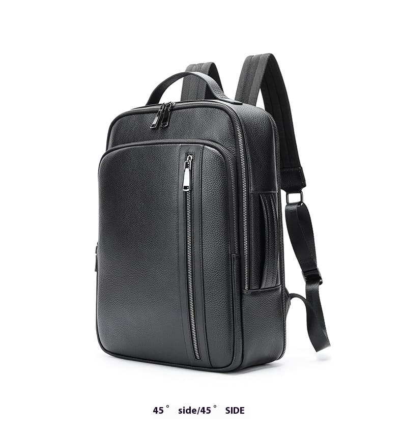 Mochila de cuero genuino para hombre, gran capacidad
