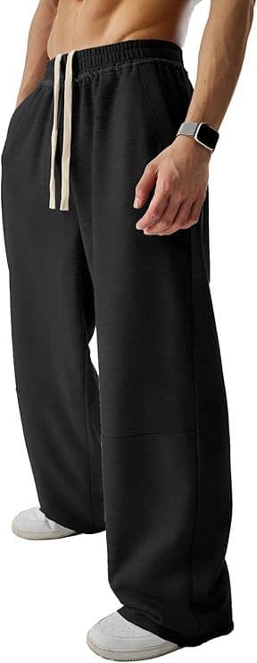 Pantalones deportivos hombre con cintura elástica y pretina trenzada