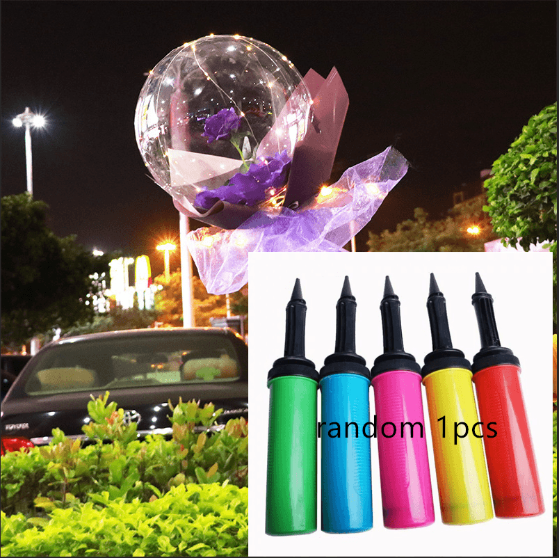 Ramo de rosas LED luminosas con globos transparentes