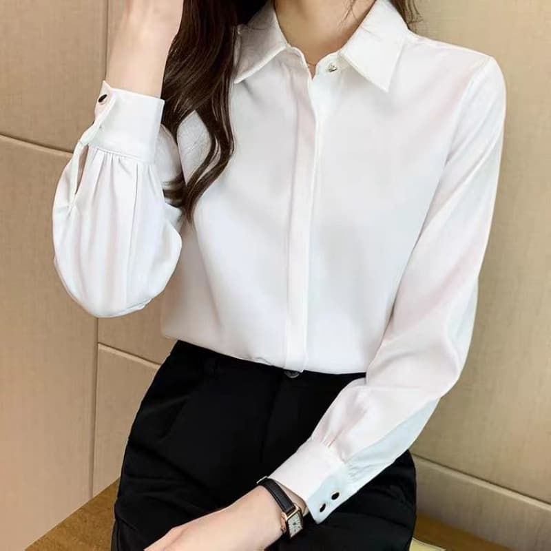 Blusa blanca para mujer con estilo francés chic