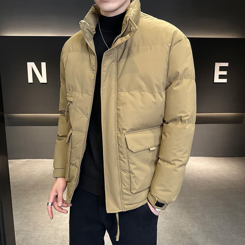 Chaqueta de algodón con cuello parado acolchada