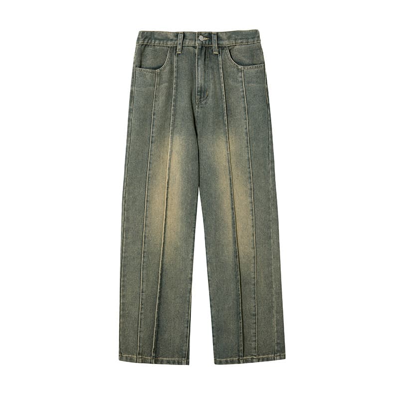 Pantalón vaquero estructura dividida costura tridimensional