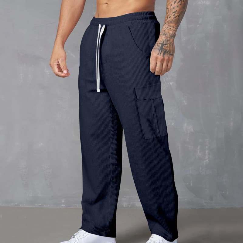 Pantalones cargo ancho estilo retro para hombre