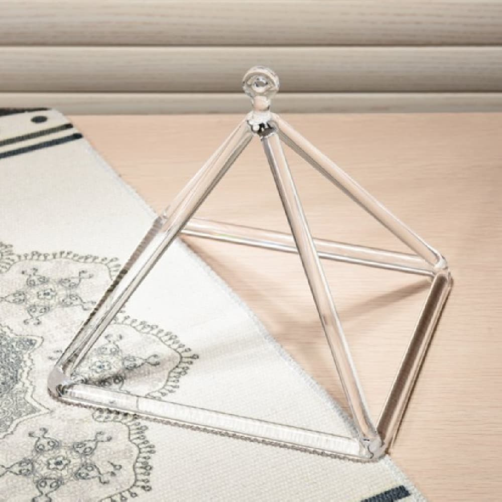 Pirámide de cristal de cuarzo para yoga, hecha a mano