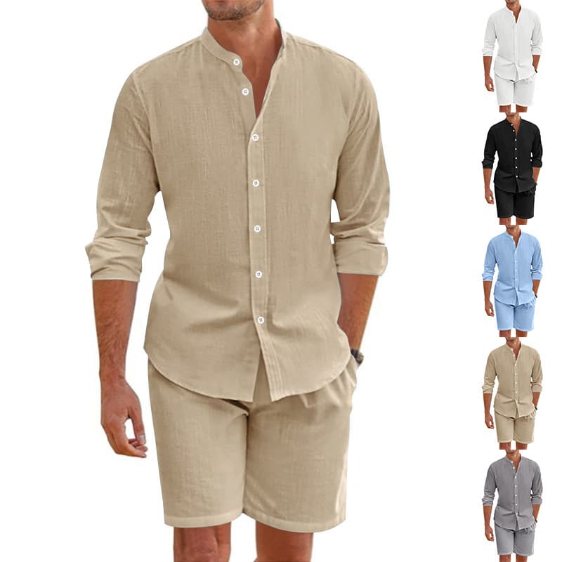 Traje de verano con camisa y shorts de hombre