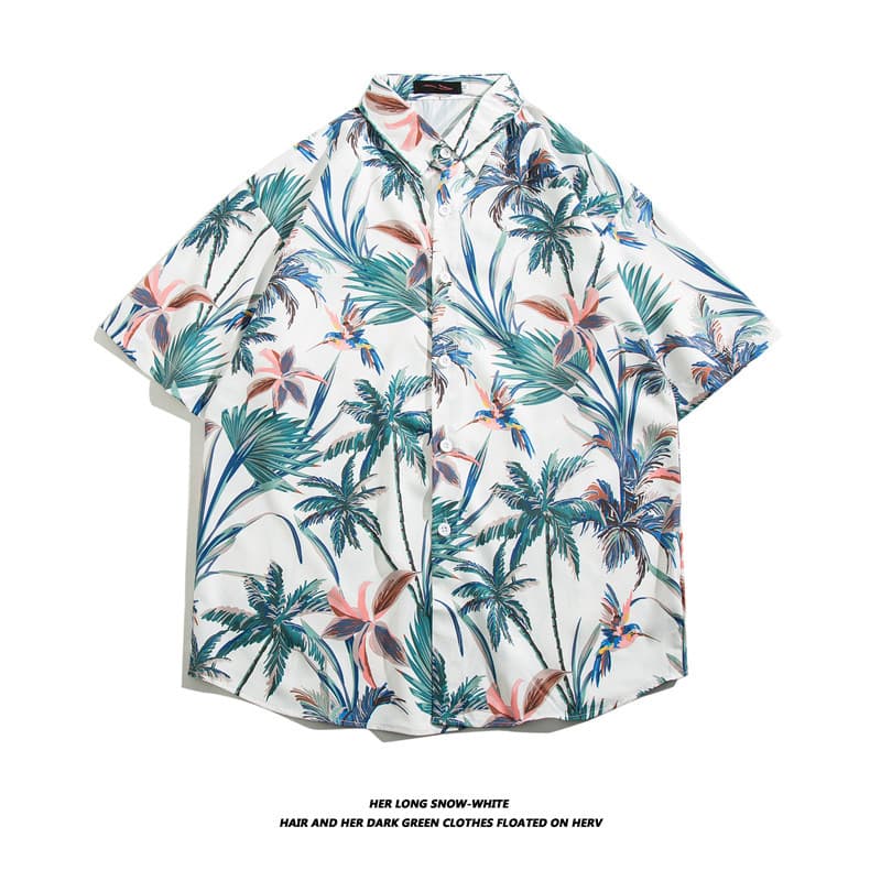 Camisa hawaiana de algodón para hombre, diseño floral