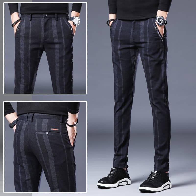 Pantalón casual para hombre con rayas verticales