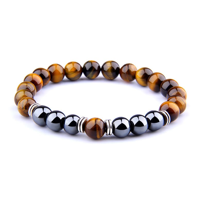 Pulsera elástica de piedra ojo de tigre