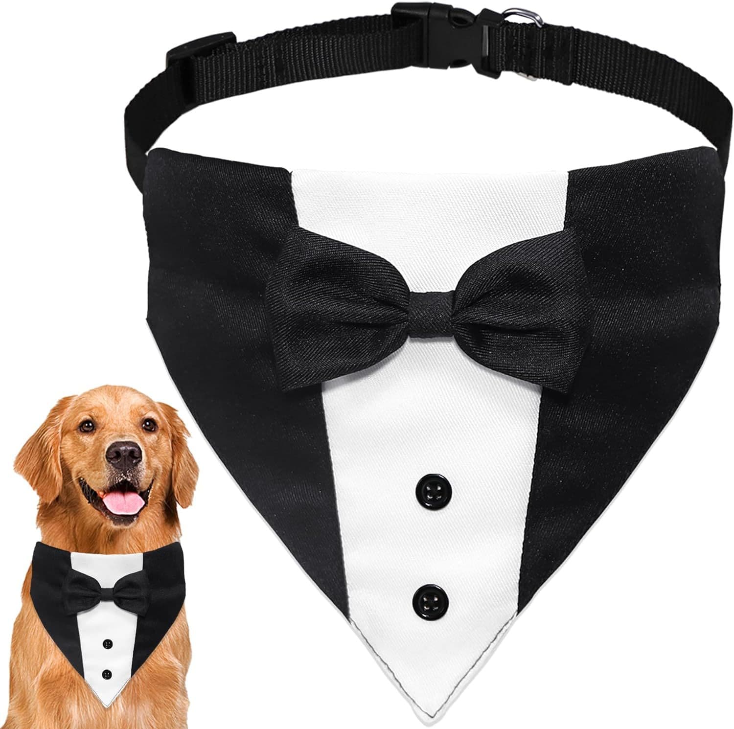 Esmoquin para perros con corbata y pañuelo
