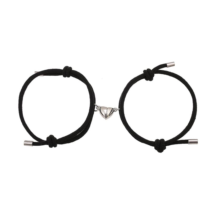 Pulseras pareja magnéticas corazón aleación