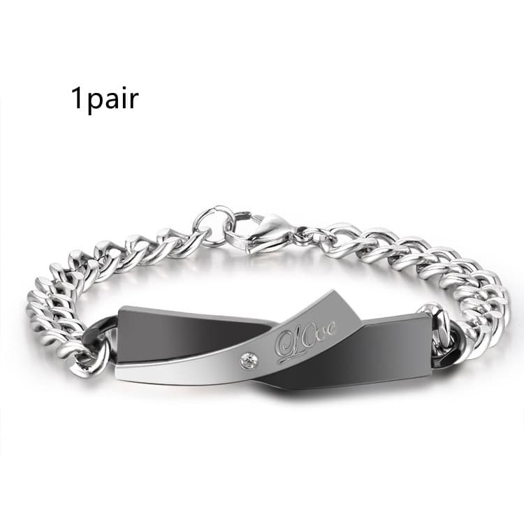 Pulsera de pareja con diseño de cruz