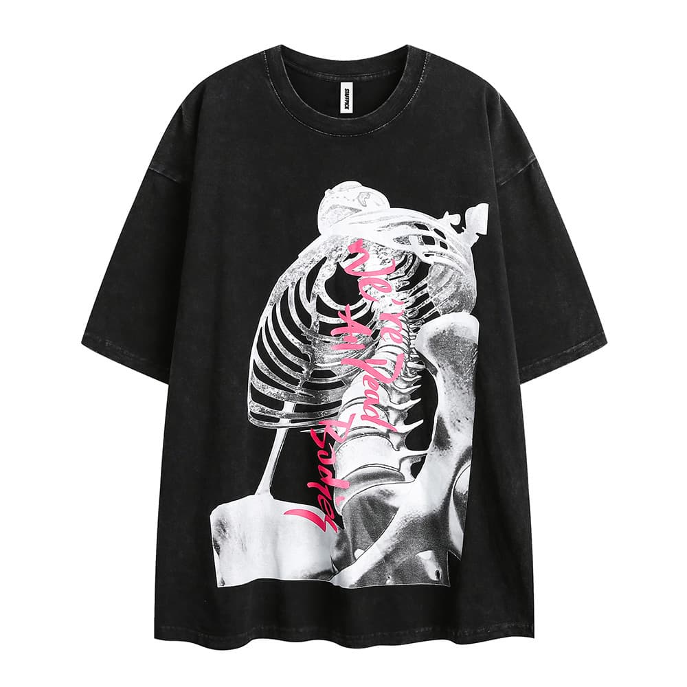 Camiseta hombre estampado calavera manga corta
