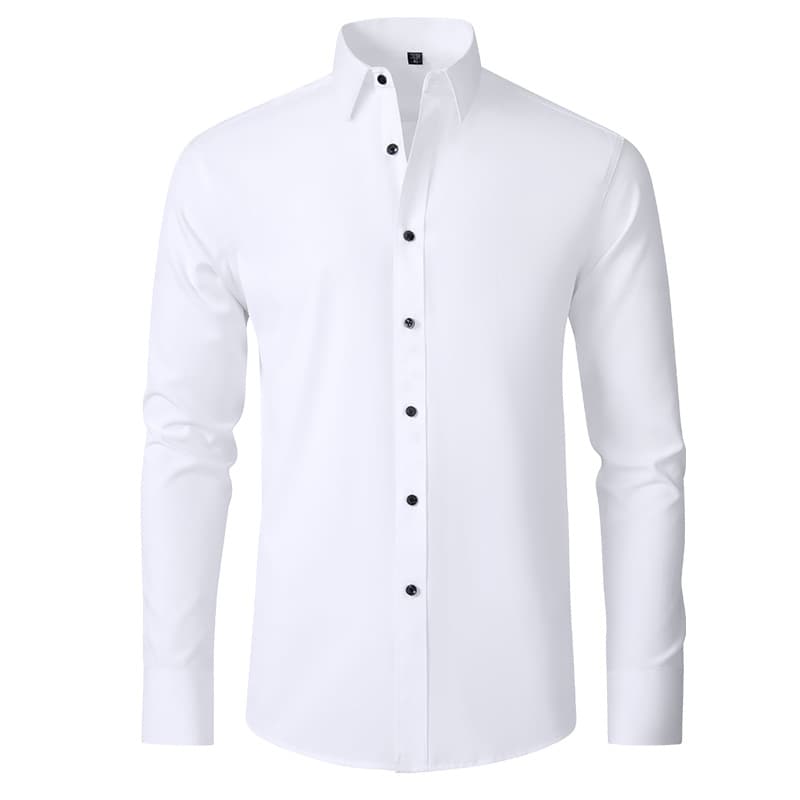 Camisa de negocio slim fit cuello solapa manga larga hombre