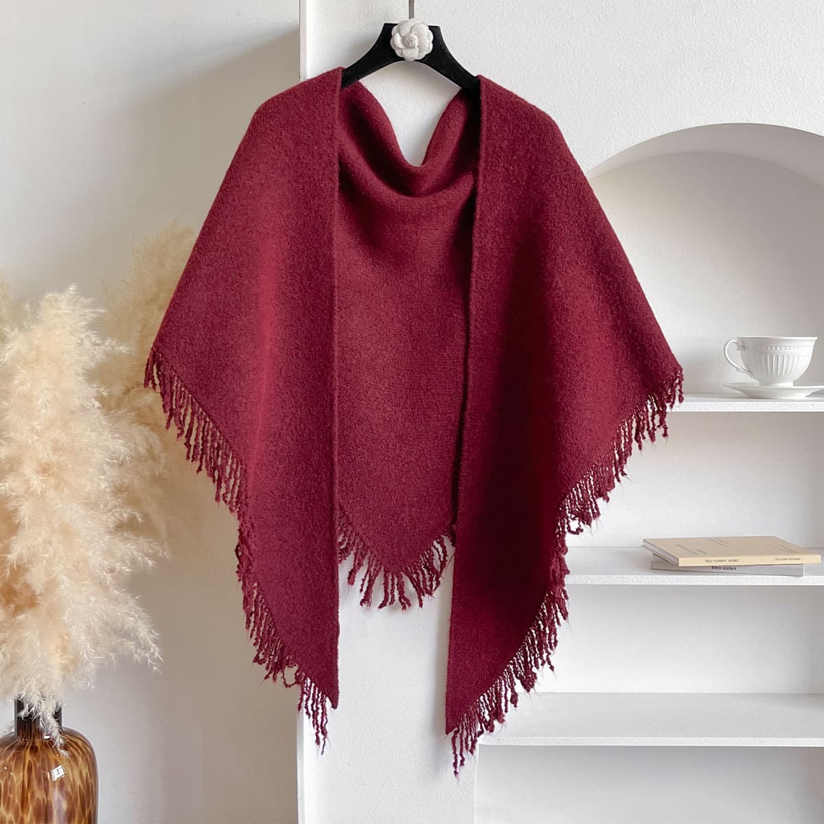 Bufanda versátil de color sólido para otoño e invierno