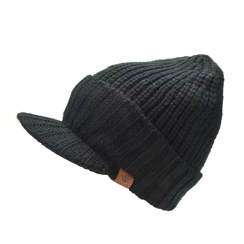 Gorro de punto con visera hombre cálido