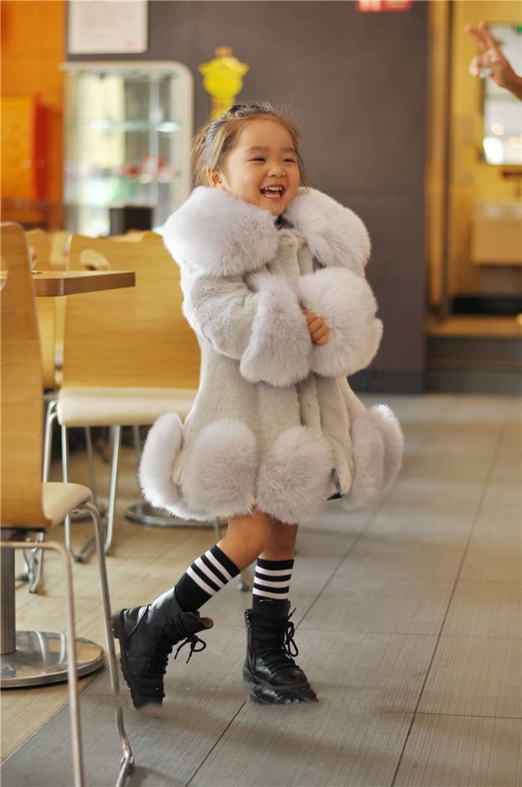 Abrigo peluche falso niños estilo padre-hijo