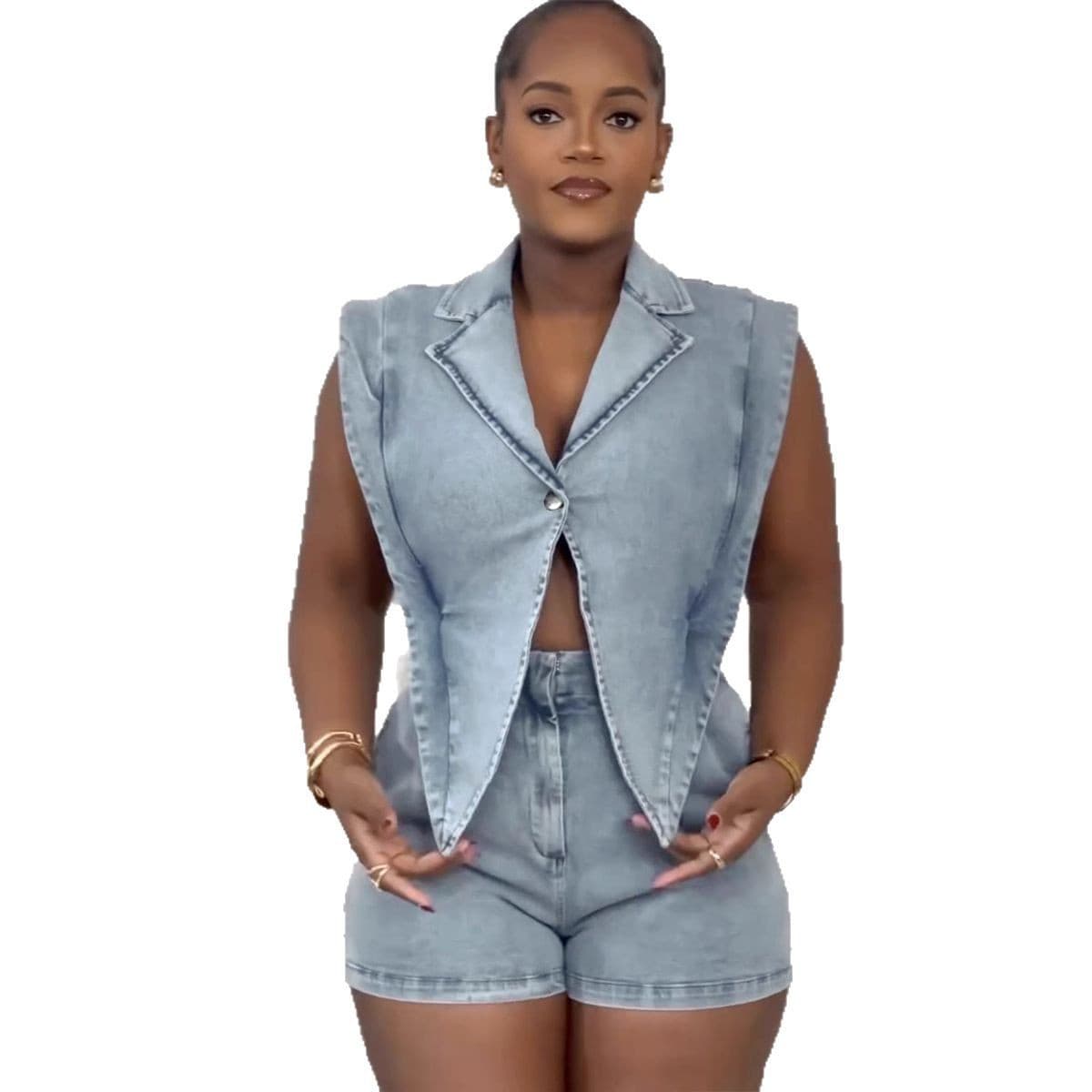 Shorts vaquero suelto para mujer, estilo casual