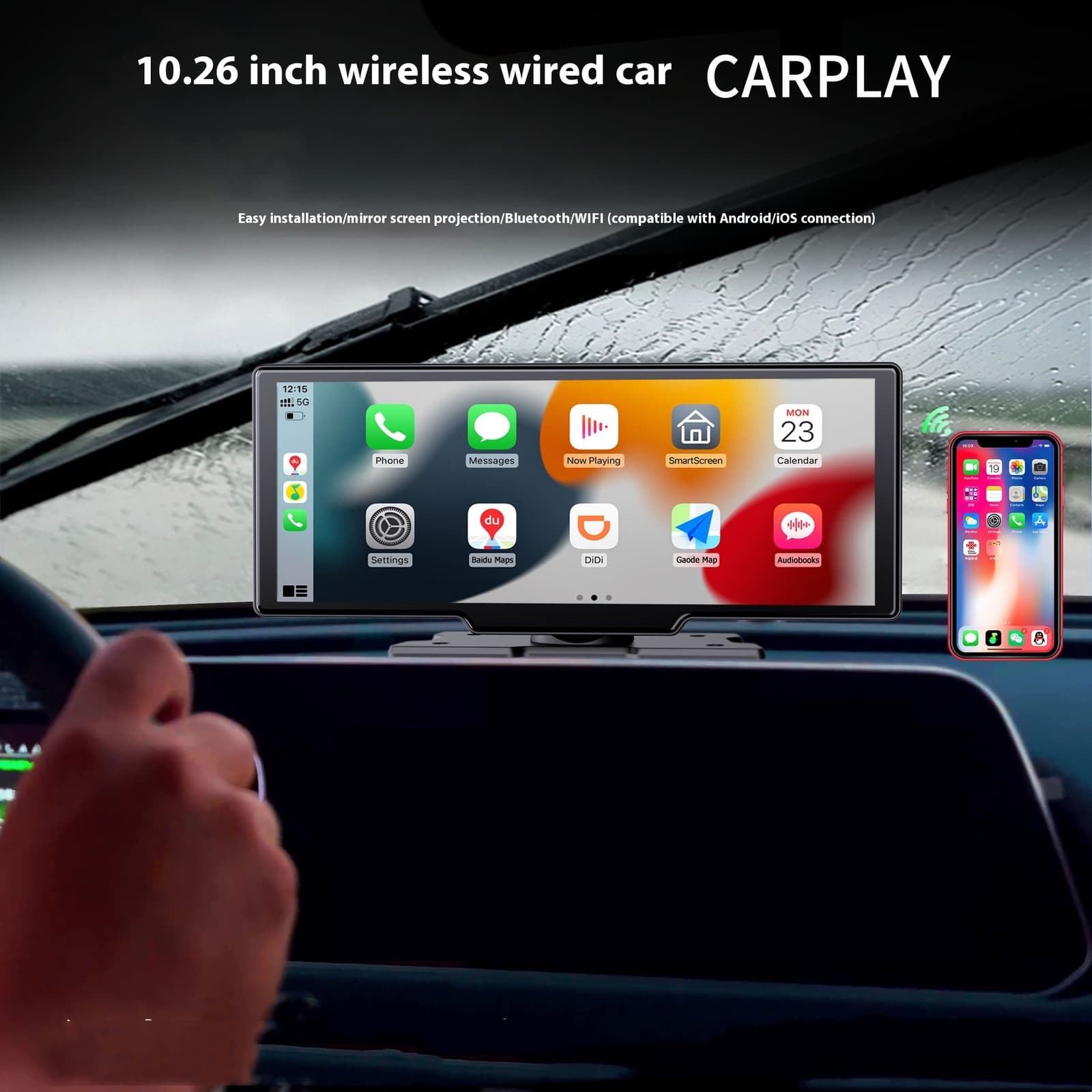 Grabadora Carplay inalámbrica con navegación WiFi 10 pulgadas