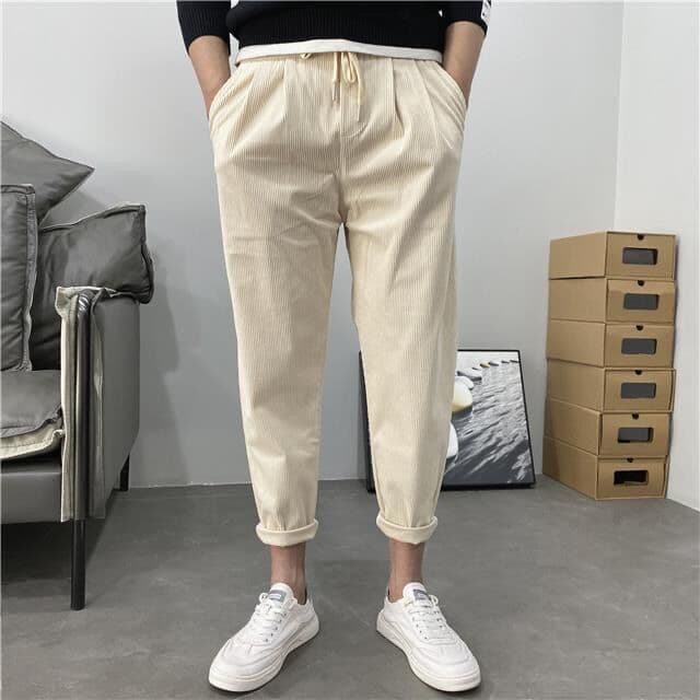 Pantalón de pana grueso para invierno estilo coreano