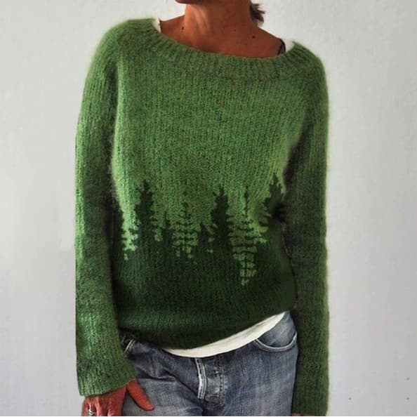 Suéter suelto multicolor para mujer con diseño pullover