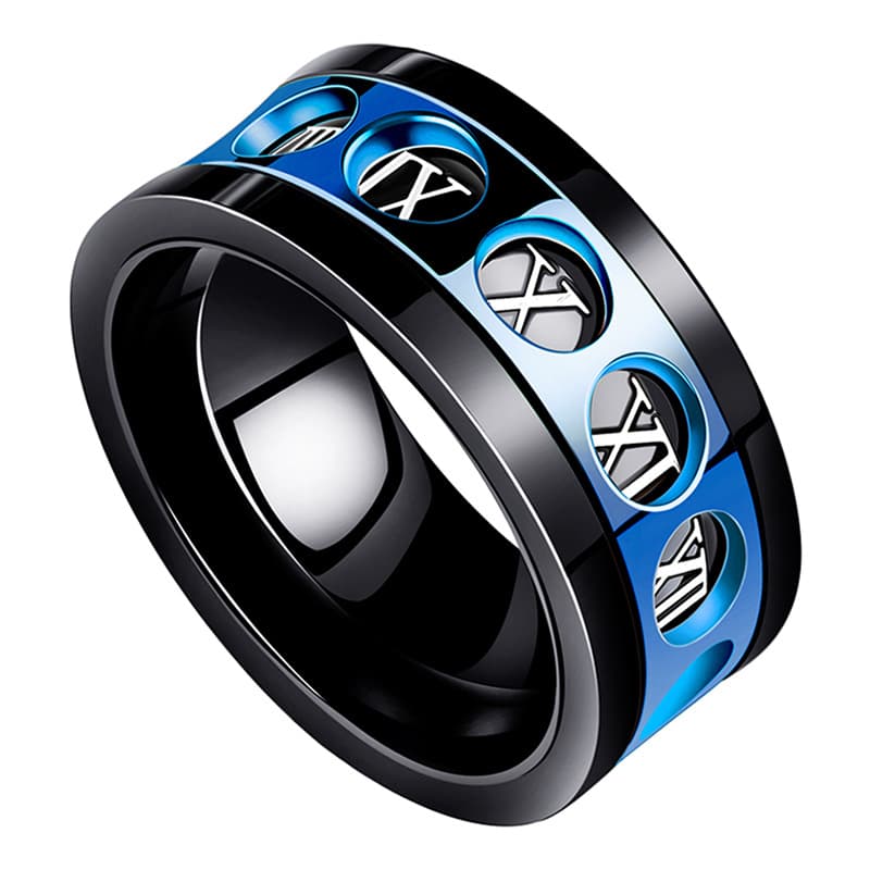 Anillo de acero titanio estilo hip hop minimalista