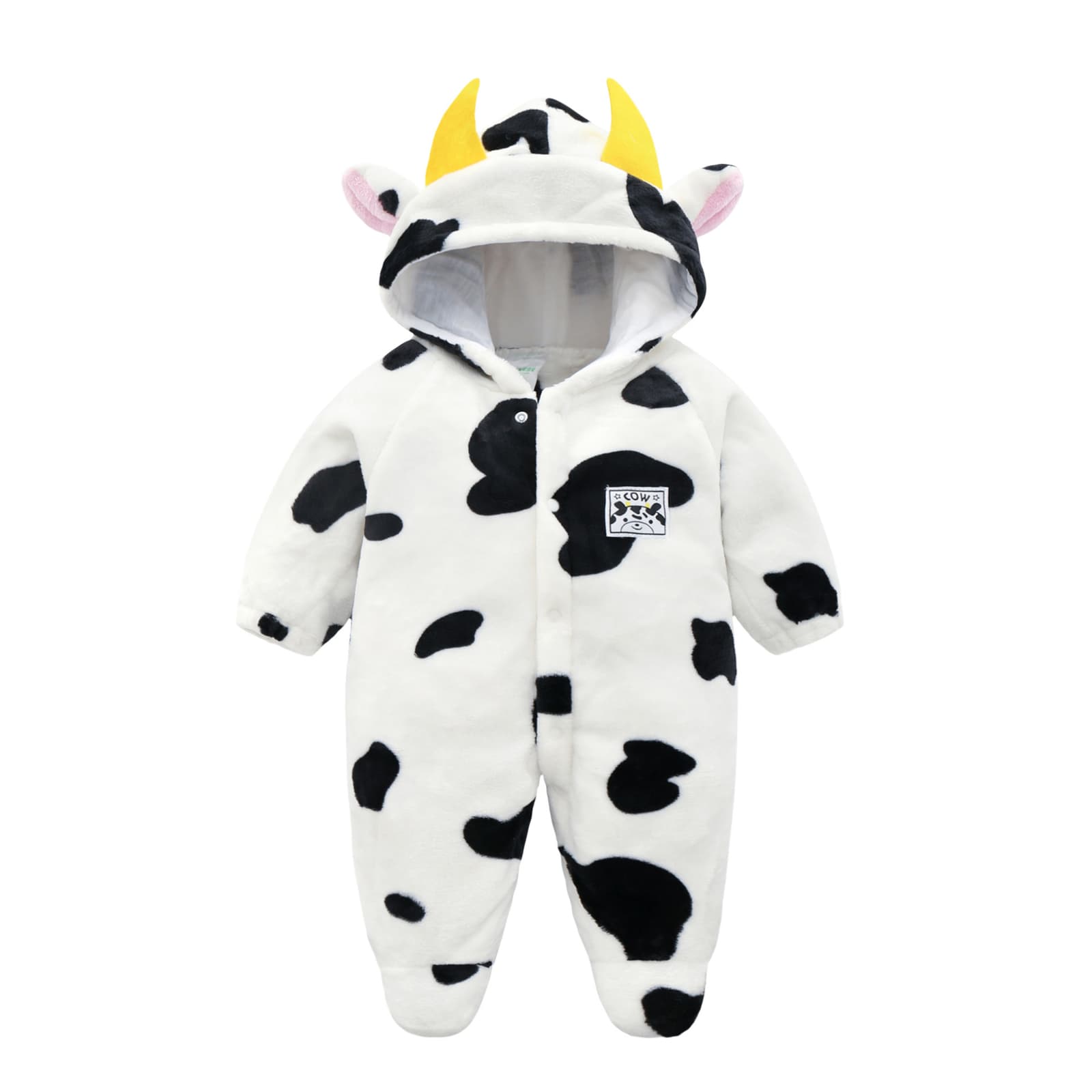 Pijama de bebé de lana coral con capucha y diseños animales
