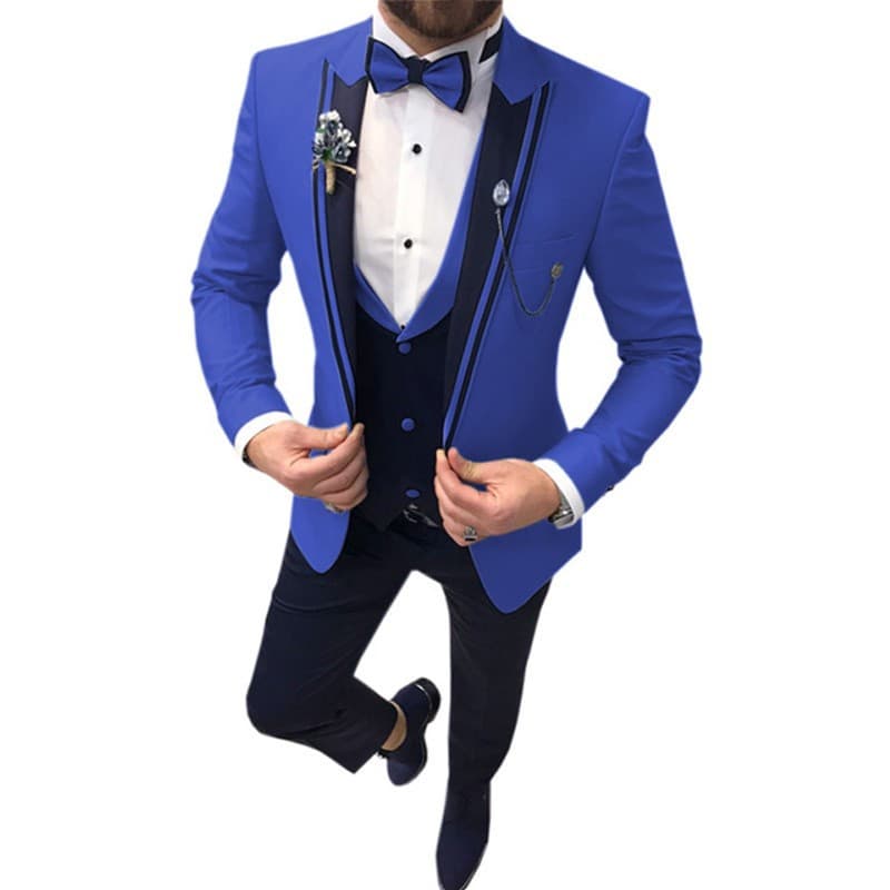 Traje de tres piezas casual de negocios para hombre