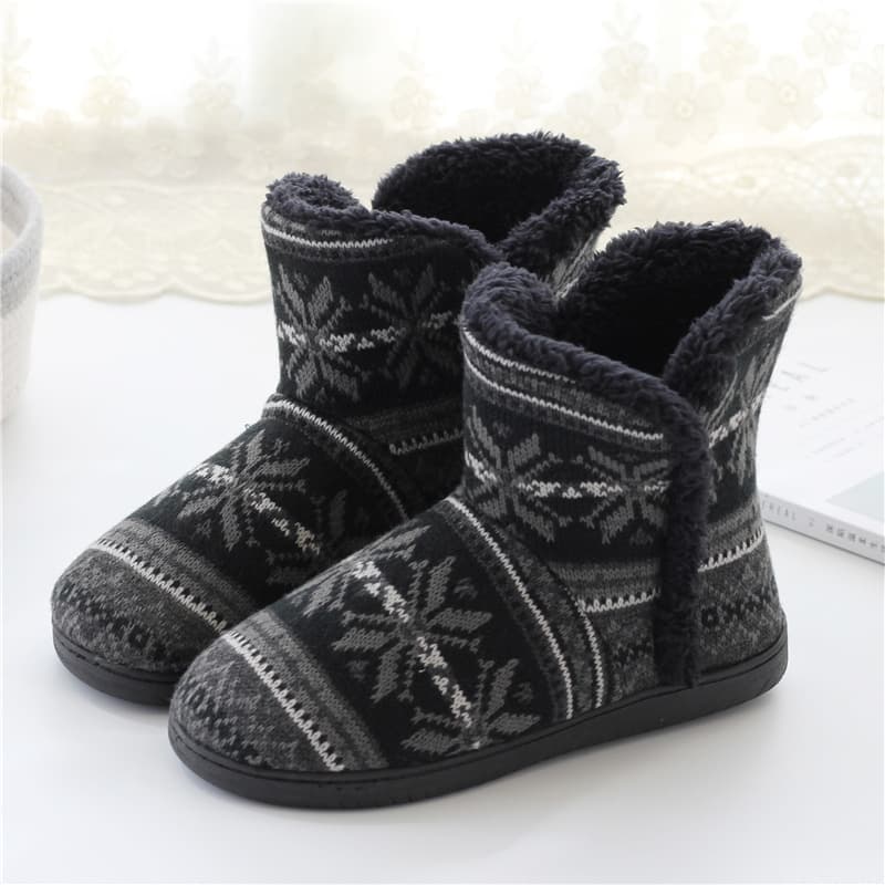 Pantuflas de algodón con suela gruesa y talón acolchado