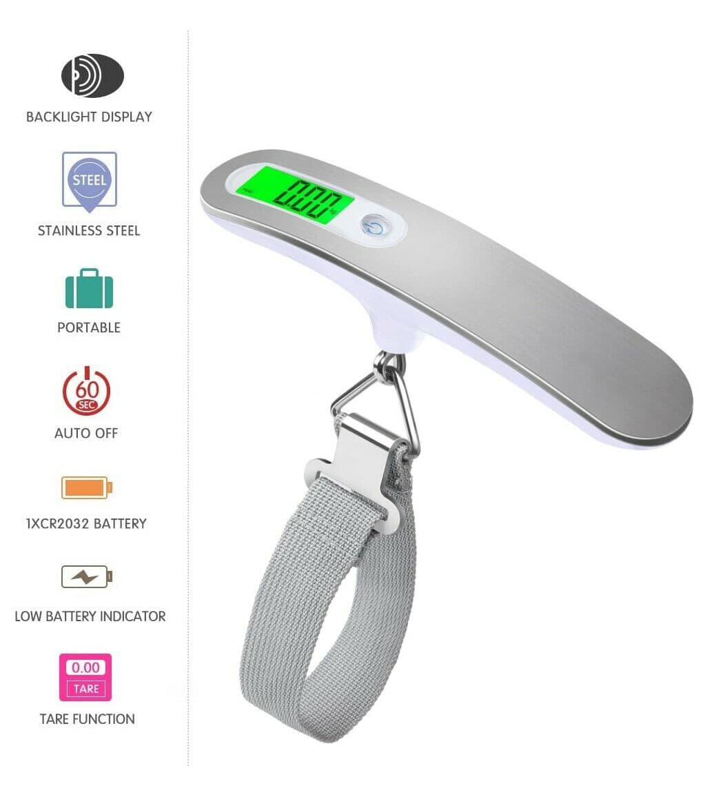 Báscula digital portátil para equipaje de viaje