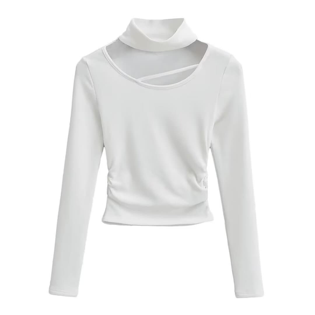 Blusa elegante de mujer color sólido