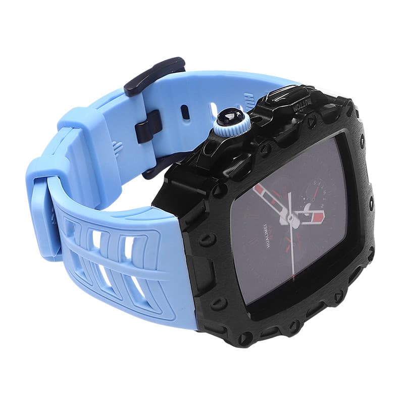 Funda de reloj metálica con cristal templado para Apple Watch