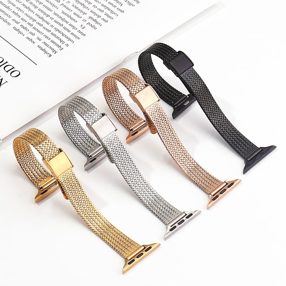 Pulsera metálica para reloj, ajuste delgado y elegante