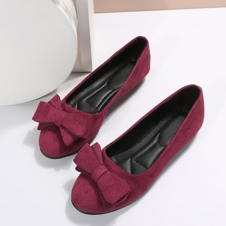 Zapatos planos con moño para mujer