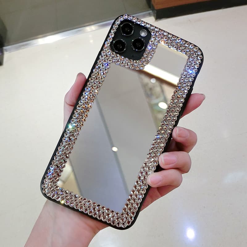 Funda de teléfono silicona resistente caídas con cristales